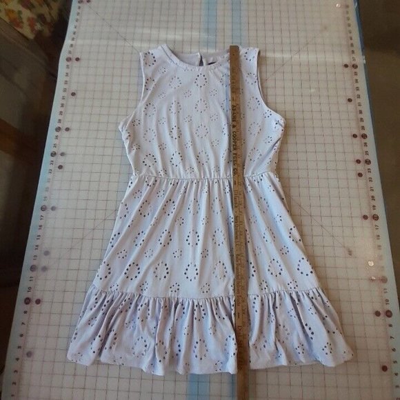As U Wish Dress Womens XL Lavender Eyelet Babydoll Style Mini Ruffle Hem - Picture 11 of 12
